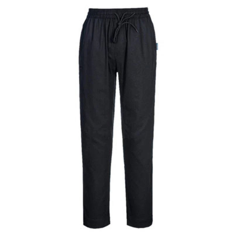 Image of Portwest Cotton MeshAir Chefs Trousers C076BKRL Colour: Black
