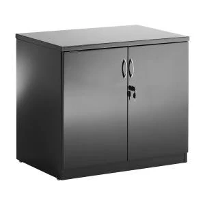 Image of Trexus Desk High Cupboard 800x600x730mm High Gloss Black Ref I000733