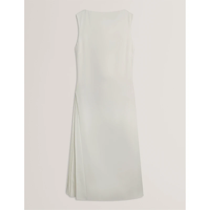Image of Ted Baker Womens Sleeveless Midi Tea Dress Ivory female 8 (XS)