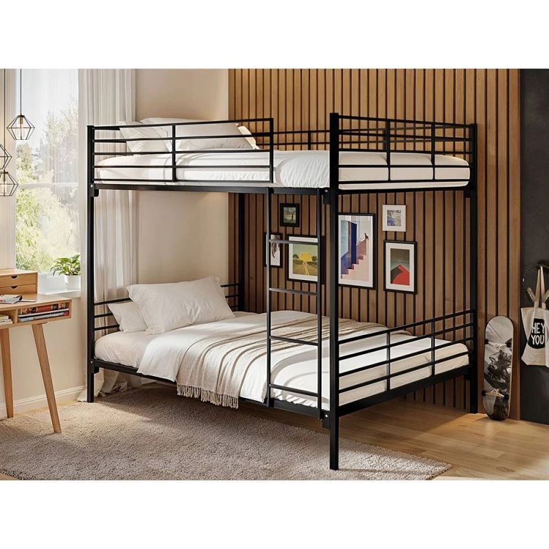 Image of Flair Metayal Bunk Black Metal Size: Double Black Unisex Double