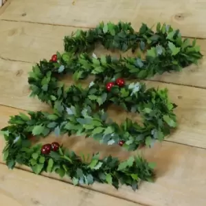 Image of 2m Christmas Holly with Red Berries Tinsel / Garland