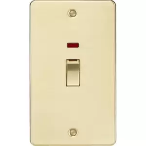 Image of Knightsbridge 45A 2G DP Switch with neon - brushed brass - FP82MNBB