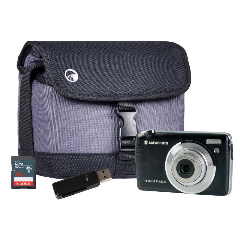 Image of Agfa Agfa DC8200 Camera Kit with 32GB SD, Card Reader & Shoulder Bag DC8200BK-KIT2
