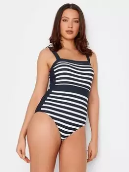 Image of Long Tall Sally Long Tall Sally Stripe Colourblock Swims, Blue, Size 28, Women