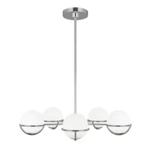 Image of 5 Bulb Chandelier LIght Highly Polished Nickel LED G9 3.5W