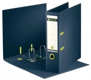 Image of Leitz 180 Recycled Lever Arch File A4 85mm Dark Blue PK10