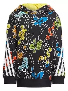 Image of adidas Younger Boys Mickey Mouse Overhead Hoodie - Black, Size 3-4 Years
