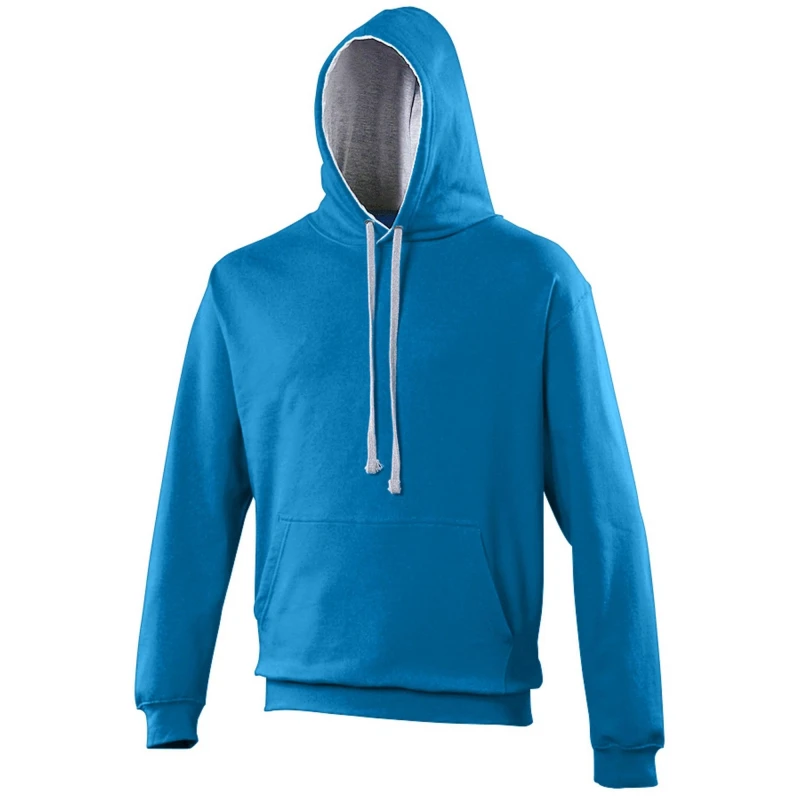 Image of AWDis AWDis Men Varsity Hooded Sweatshirt Hoodie in Blue Size: X-Small Blue XS Male 5054171853717