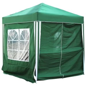 Image of Charles Bentley 2 x 2m Pop-Up Gazebo with Side Walls - Green