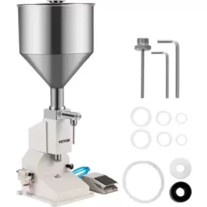 Image of Pneumatic Liquid Filling Machine A02, Pneumatic Paste Filler 5-50ml with Stainless Steel Hopper Bottle Filling Machine for Water Oil Liquid Cream