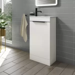Image of 460mm White Cloakroom Freestanding Vanity Unit with Basin - Sion