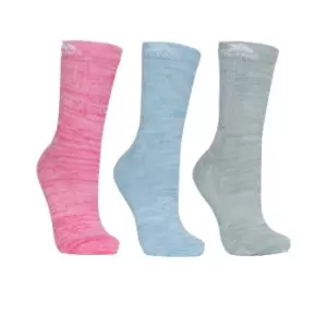 Image of Trespass Womens/Ladies Helvellyn Trekking Socks (Pack Of 3) (6-9 UK) (Rose Melange/Blue Melange/Sage Melange)