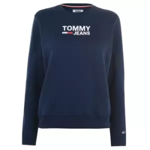 Image of Tommy Jeans Logo Crew Sweatshirt - Blue