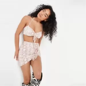 Image of Missguided Ruched Skirt - Pink