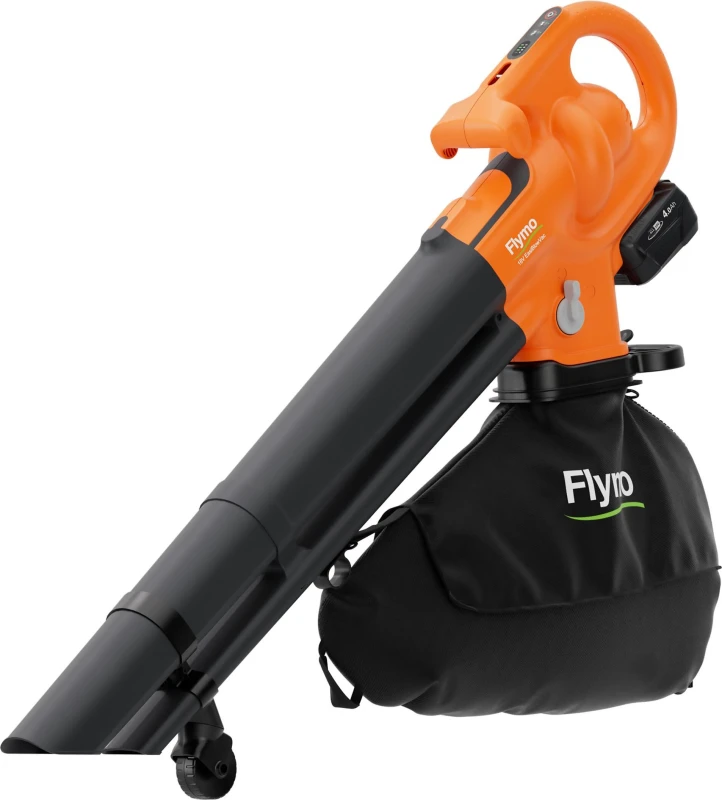 Image of FLYMO EasiBlowVac 4.0 Cordless Garden Vacuum & Leaf Blower - Orange & Black 7333377630581