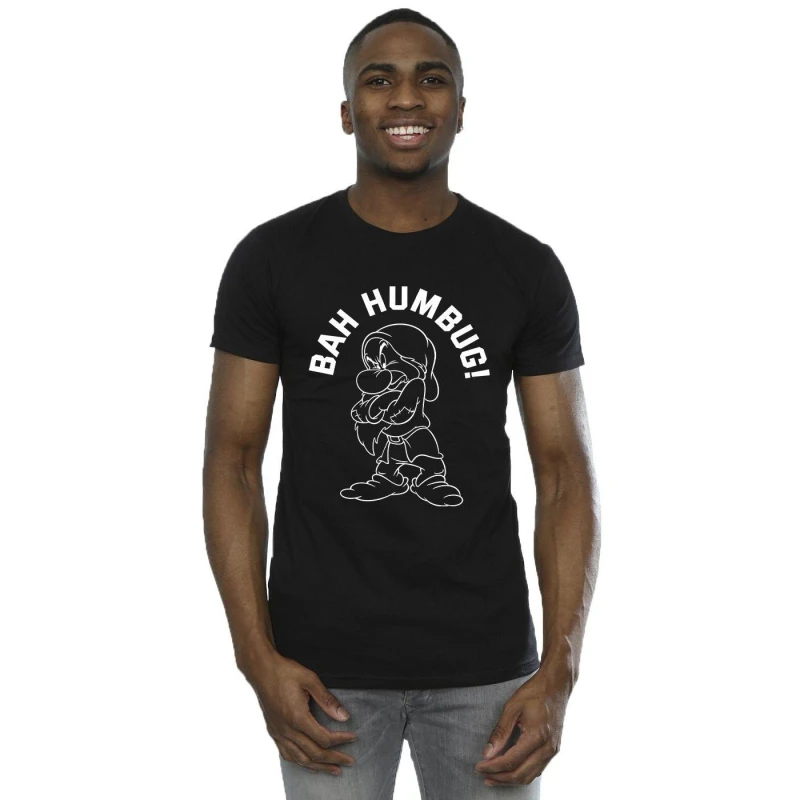 Image of Disney Men Snow White Grumpy Humbug T-Shirt in Black Size: Small Black S Male 5063153071742