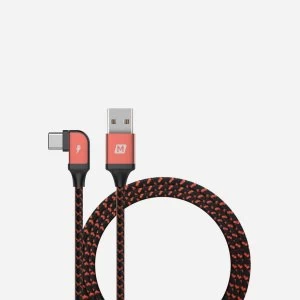 Image of Momax Go Link L-shape Type C to USB Cable (1.2m) DA13R - Red