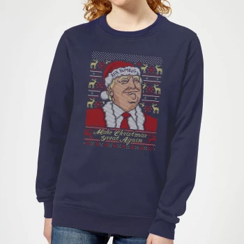 Image of Make Christmas Great Again Womens Christmas Sweatshirt - Navy - M