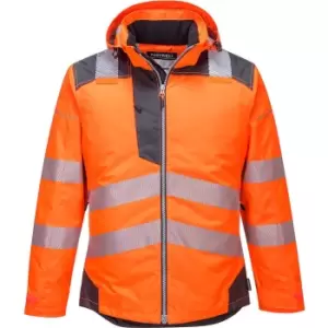 Image of Portwest PW3 Hi Vis Winter Rain Jacket Orange / Grey M