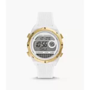 Image of Fossil Womens Everett Digital Silicone Watch - White