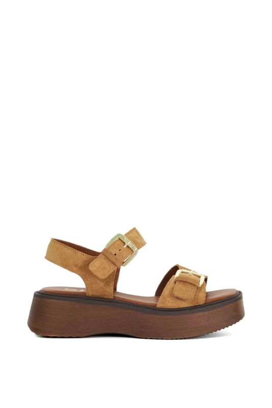 Image of Dune London Womens 'Luno' Leather Sandals in Light Sand Size: 8 Light Sand Female 8