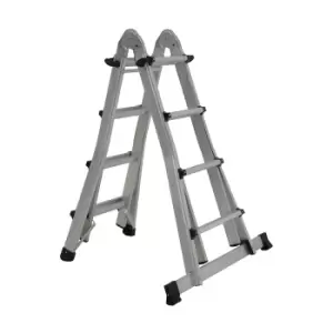 Image of Rhino Multi Purpose Telescopic Combination Ladder - 4x4