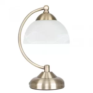 Image of Stamford Table Lamp with Glass Shade in Antique Brass