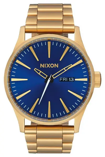 Image of Nixon A356-2735-00 Sentry SS All Gold / Blue Sunray Gold Watch