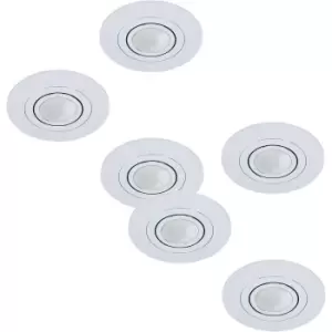 Image of 2 PACK 3 PACK Flush Ceiling Downlight Brushed Aluminium Round 3x 5W GU10