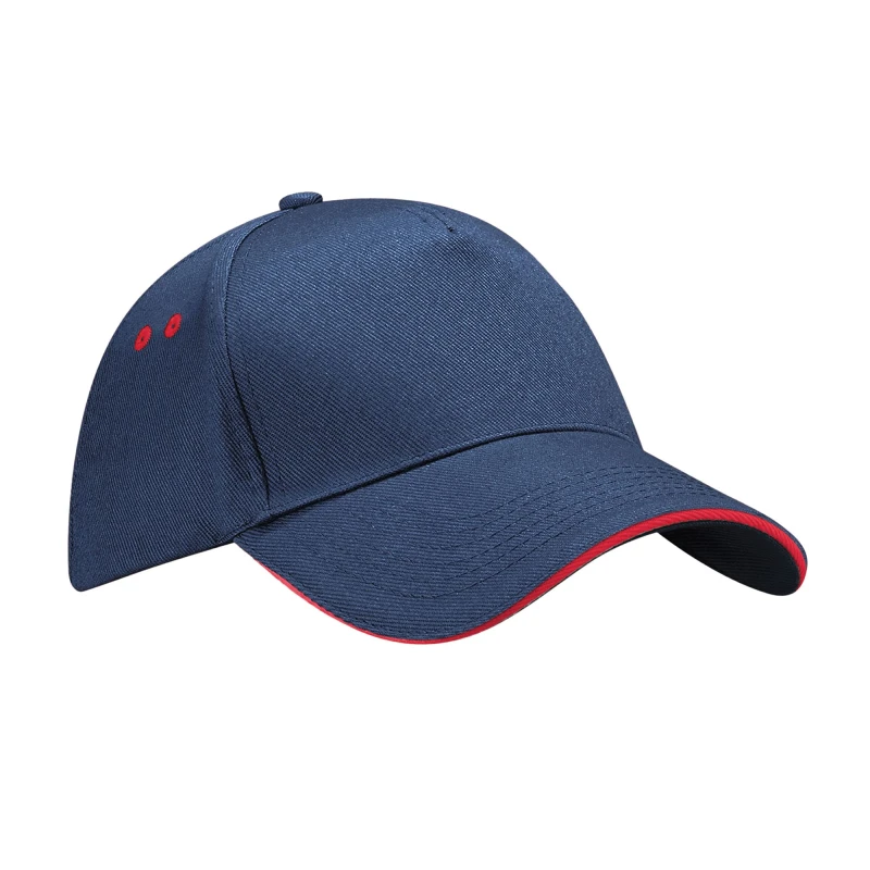 Image of Beechfield Beechfield Men Ultimate Sandwich Peak Cap in Mid Navy Mid Navy One Size Male 5063377408454
