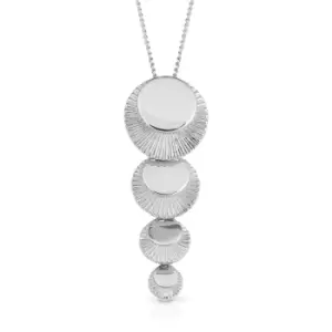Image of JG Fine Jewellery 9ct White Gold Diamond-Cut Crescent Detail Circle Necklace
