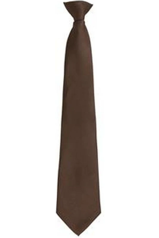 Image of Premier Premier Men Fashion ”ColoursWork Clip On Tie in Brown Brown One Size Male 5055805451422