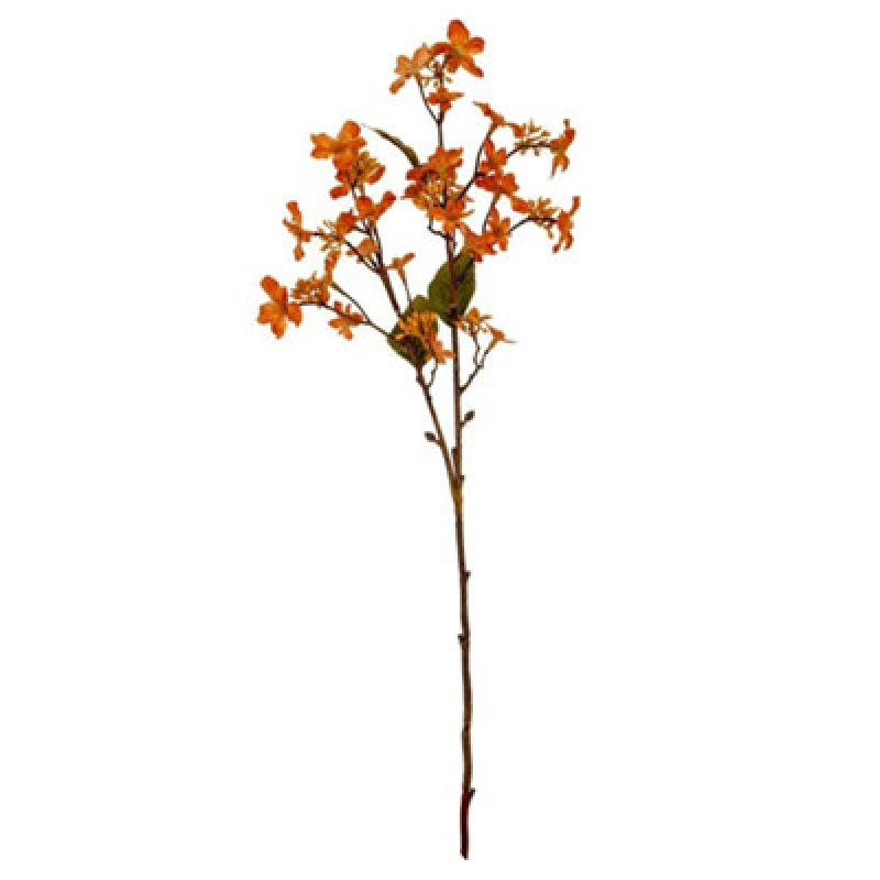 Image of Hill Interiors Orange Vernicia Fordii Spray Artificial Flower - Plastic - L22 X W10 X H63cm - Orange