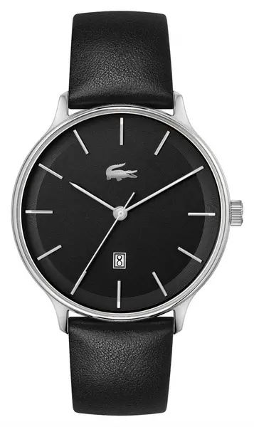 Image of Lacoste 2011199 Mens Club Black Dial Black Leather Watch