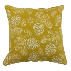 Image of Irwin Woodland Cushion Mustard, Mustard / 45 x 45cm / Polyester Filled