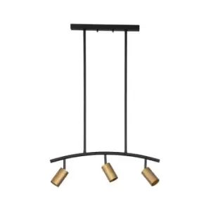Image of Knoxville 3 Light Bar Pendant Ceiling Light Black, Gold Aluminium LED GU10 3x10W - Merano