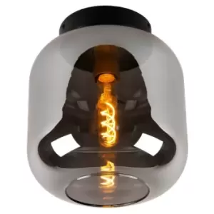 Image of Lucide JOANET - Flush Ceiling Light - Ø25cm - 1xE27 - Smoke Grey