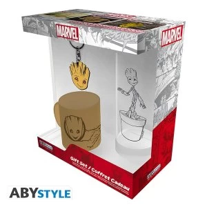 Image of Marvel - Groot Glass/Keyring/Mini Mug Gift Set