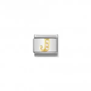 Image of Nomination Composable Classic Letters Gold Cubic Zirconia J Link 030301/10