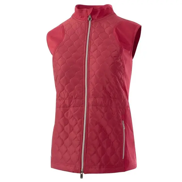 Image of Island Green Ladies Padded Gilet - Pink/Grey - S