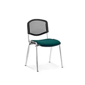 Image of Dynamic Stacking Chair ISO Seat Maringa Teal Pack of 4 Without Arms Fabric