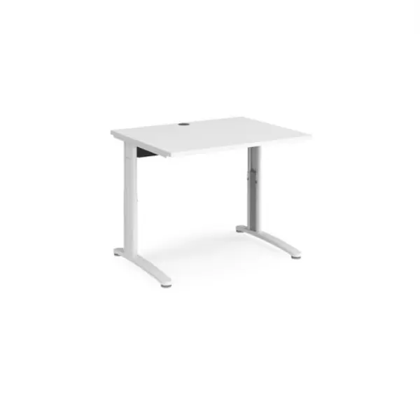 Image of TR10 Office Desk Wheelchair Friendly Rectangular Desk 1000mm White Tops With White Frames TR10 White THS10WWH
