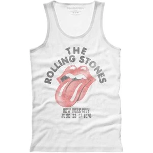 Image of The Rolling Stones - NYC '75 Mens Medium T-Shirt Vest - White