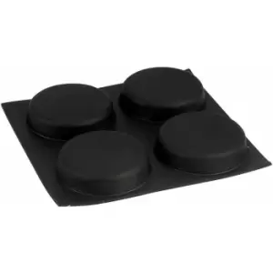 Image of 310036 Flat Round Rubber Feet 19.8 x 18.0 x 5.0 - Black - Sheet Of 36 - R-tech