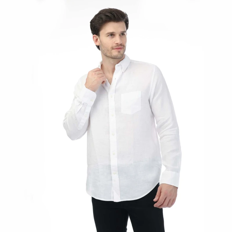 Image of Gant Regular Fit Linen Shirt White male M