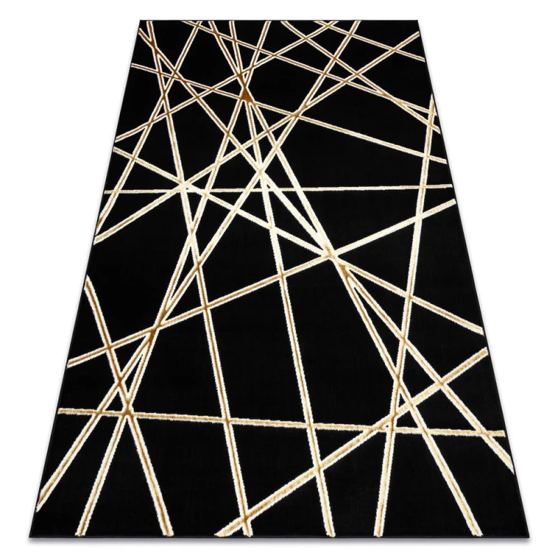 Image of RugsX Carpet Allure 1964 Geometric - Structural, Stylish, Glamour Black / Gold 120X170 Cm