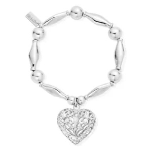 Image of ChloBo Ladies Iconic Filigree Heart Bracelet SBCHU052