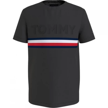 Image of Tommy Hilfiger Embossed T Shirt - Black BDS