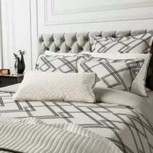 Image of Bedeck of Belfast Emani Single Duvet Cover, Chalk/Charcoal