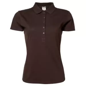 Image of Tee Jays Womens/Ladies Luxury Stretch Short Sleeve Polo Shirt (L) (Chocolate)